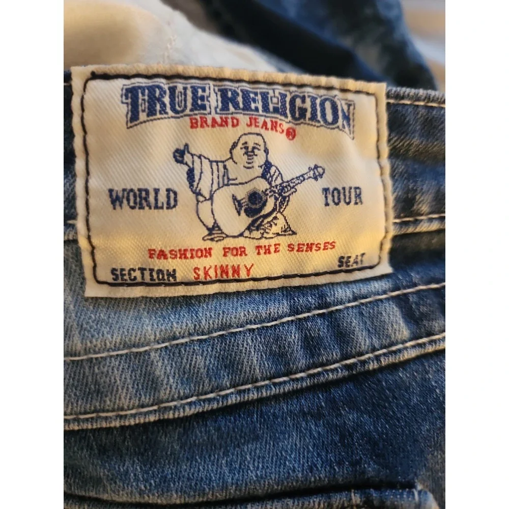 True Religion Cosmic Splatter Skinny Flap Low 31 X 31 Stretch Streetwear Y2K
